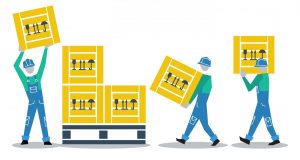 removal men stacking boxes